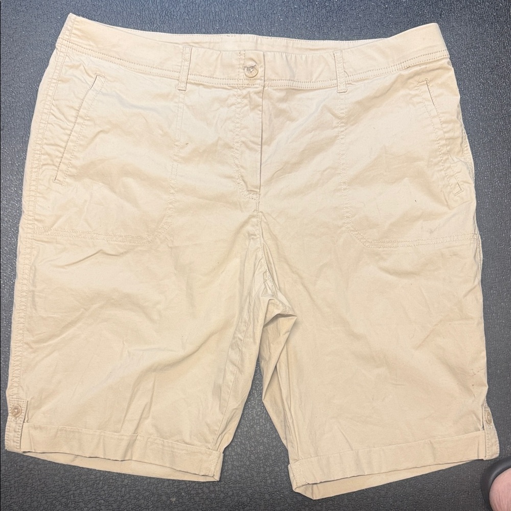 Chico's Light Khaki Bermuda Shorts